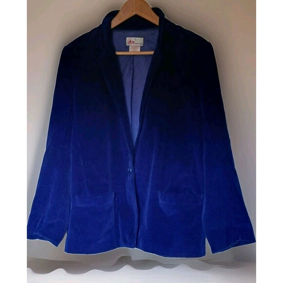 Vintage 70s Women's Blazer Purple Sz 14 Corduroy 100%Cotton JBJ Sportswear - Picture 1 of 8